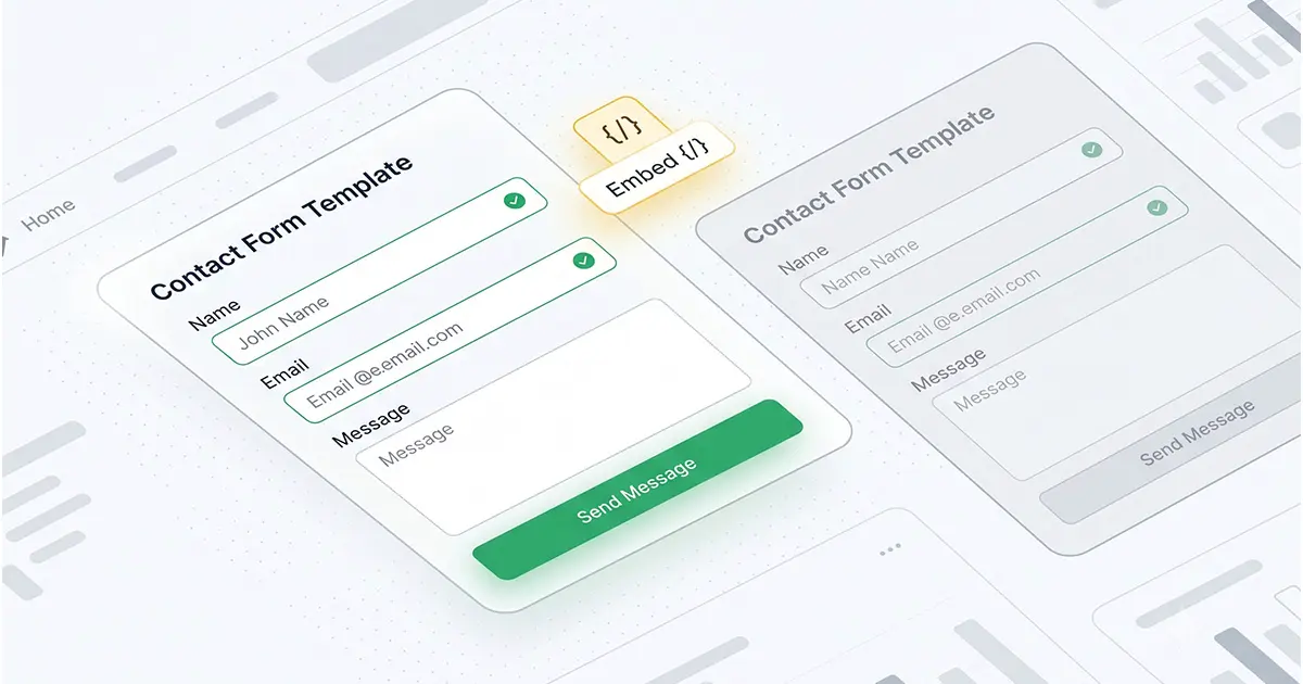 Reusable form template embedded across multiple pages